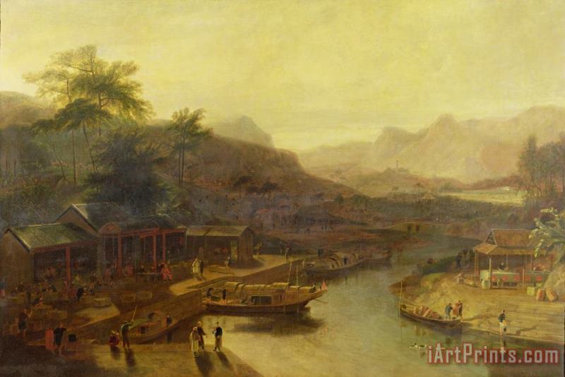 A View in China - Cultivating the Tea Plant painting - William Daniell A View in China - Cultivating the Tea Plant Art Print