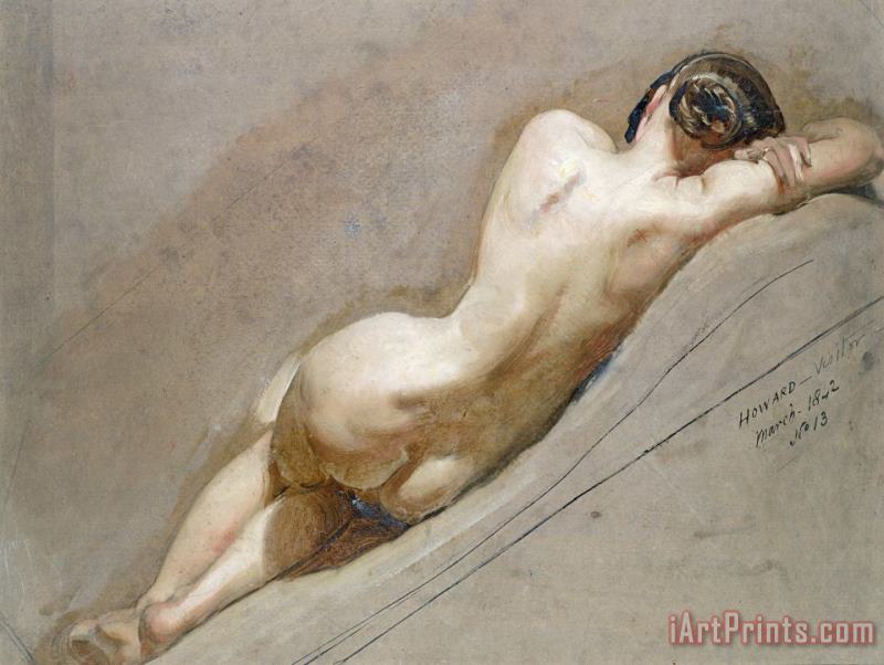 Life study of the female figure painting - William Edward Frost Life study of the female figure Art Print