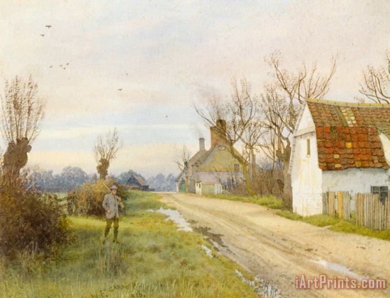 Hemingford Grey, Near St. Ives, Huntingdonshire painting - William Fraser Garden Hemingford Grey, Near St. Ives, Huntingdonshire Art Print