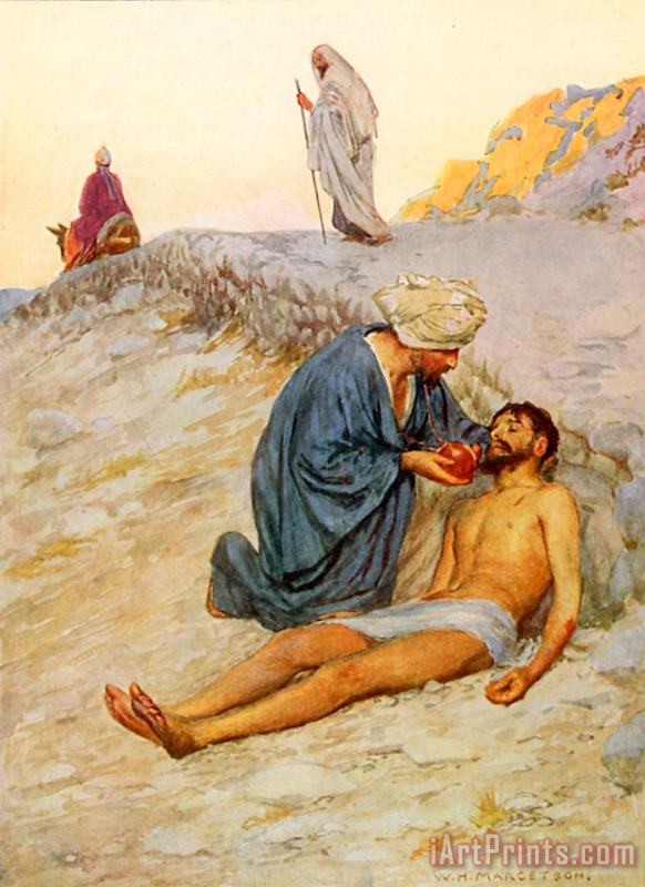 The Good Samaritan painting - William Henry Margetson The Good Samaritan Art Print