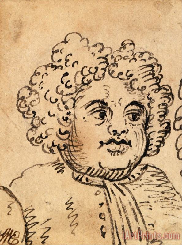 William Hogarth Grotesque Male Head Art Print