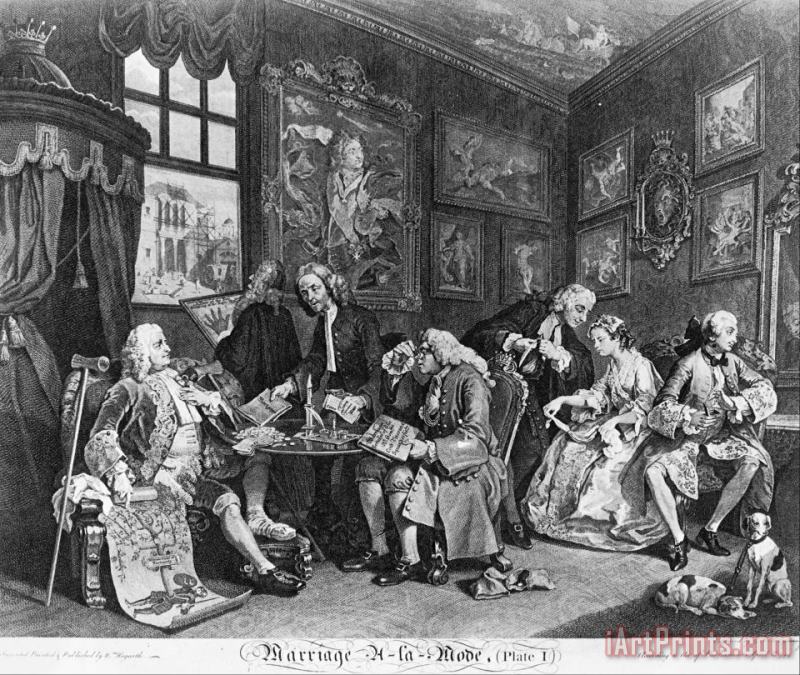 William Hogarth Marriage a La Mode, Plate 1, (the Marriage Contract) Art Painting