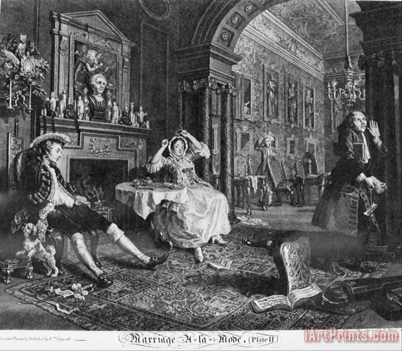 Marriage a La Mode, Plate 2, (early in The Morning) painting - William Hogarth Marriage a La Mode, Plate 2, (early in The Morning) Art Print
