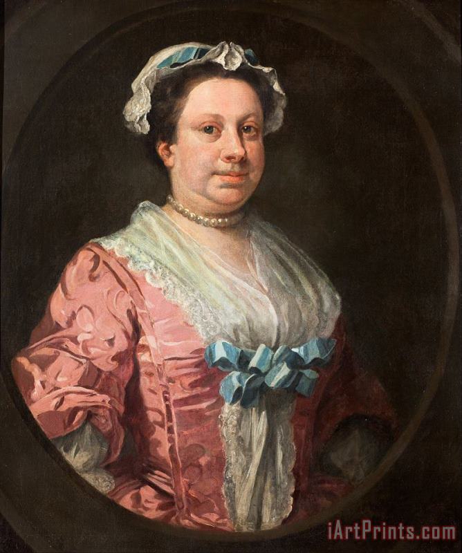 William Hogarth Portrait of The Artist's Sister, Anne Hogarth (1701 1771) Or, Lady in Rose Taffeta Art Painting
