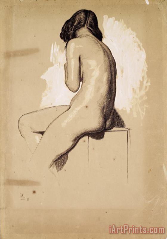 Female Nude painting - William Holman Hunt Female Nude Art Print