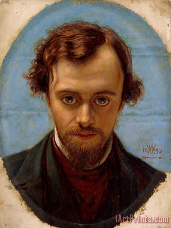 William Holman Hunt Portrait of Dante Gabriel Rossetti at 22 Years of Age Art Print