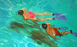 William Ireland Snorkelers painting
