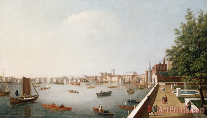 View of the River Thames from the Adelphi Terrace painting - William James View of the River Thames from the Adelphi Terrace Art Print