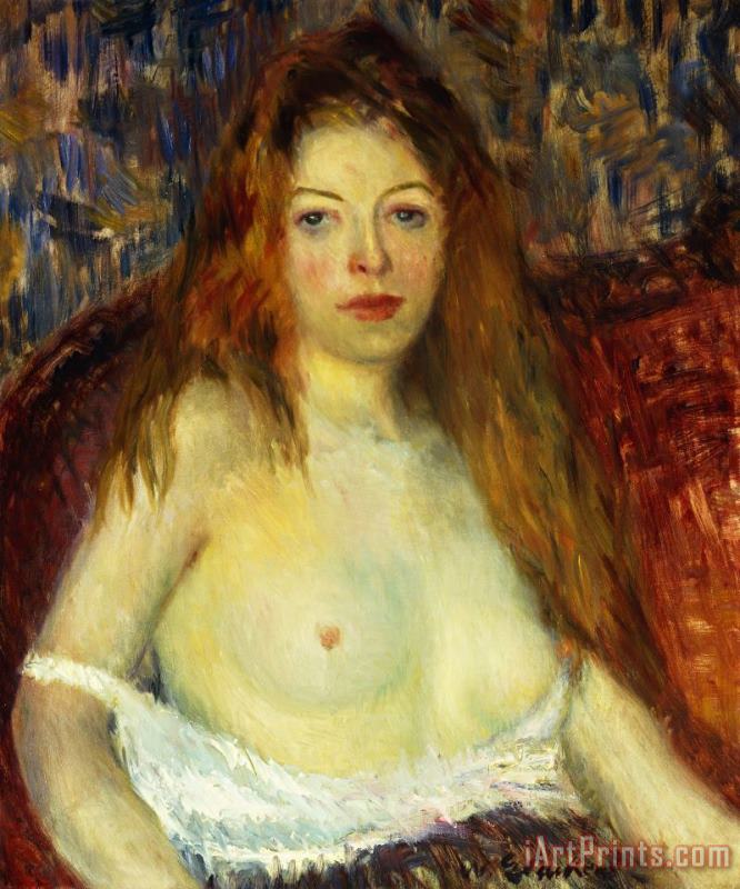 William James Glackens A Red-haired Model Art Print