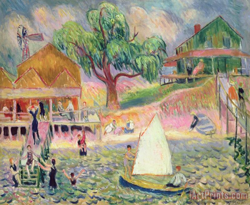The Green Beach Cottage painting - William James Glackens The Green Beach Cottage Art Print