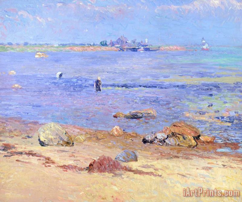 William James Glackens Treading Clams at Wickford Art Print