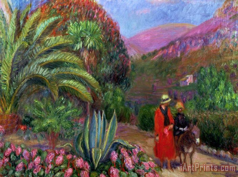 William James Glackens Woman with Child on a Donkey Art Painting