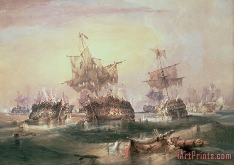 Battle Of Trafalgar painting - William John Huggins Battle Of Trafalgar Art Print
