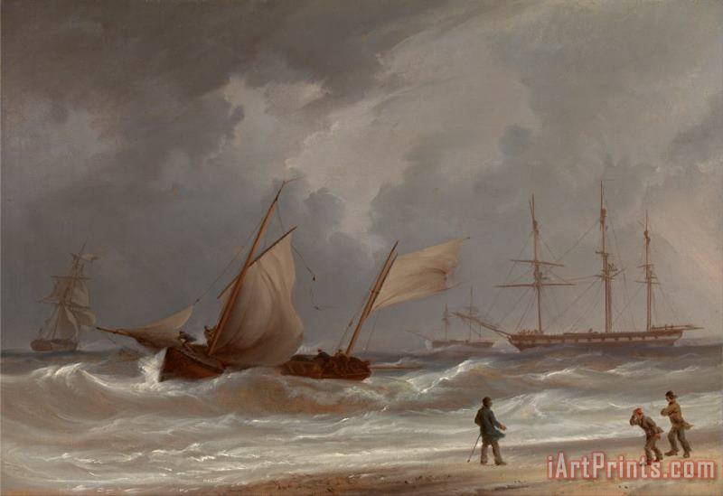 William Joy A Lugger Driving Ashore in a Gale Art Painting