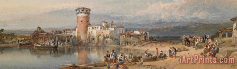 William Leighton Leitch A Sicilian Village Art Painting