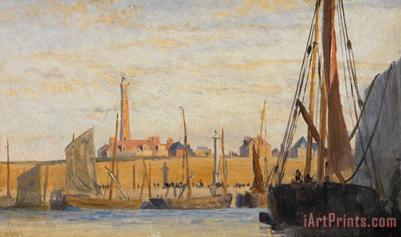 William Lionel Wyllie A Continental Harbor Art Painting