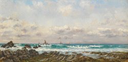 William Lionel Wyllie Boats at Sea painting