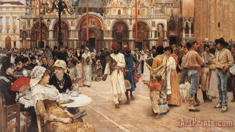 William Logsdail Piazza of St Mark's, Venice Art Painting