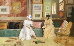 William Merritt Chase A Friendly Call painting