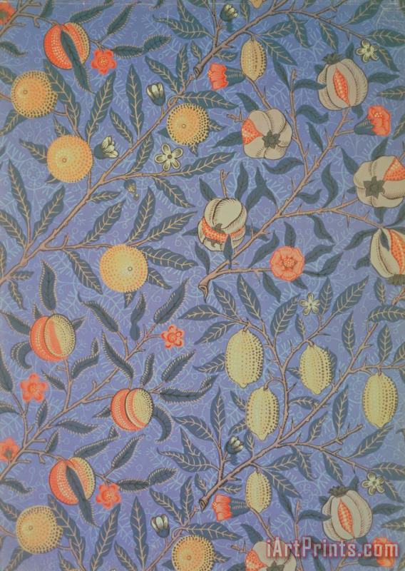 William Morris Blue Fruit Art Painting