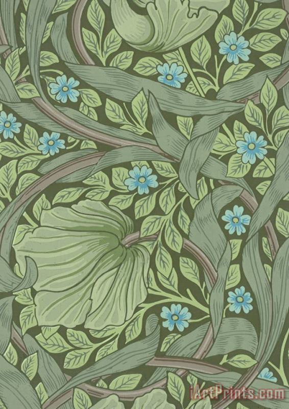 William Morris Wallpaper Sample with Forget Me Nots Art Print