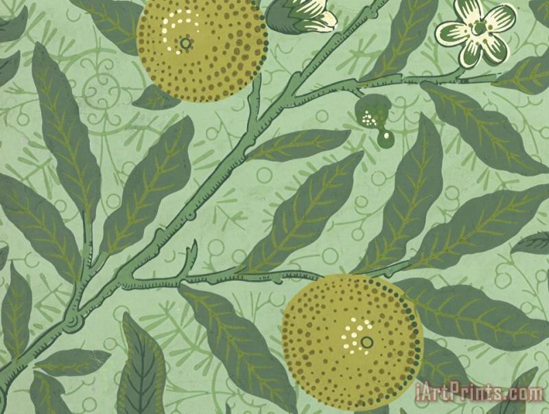 William Morris Wallpaper Sample with Lemons And Branches Art Print
