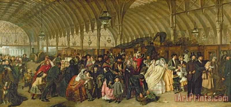 The Railway Station painting - William Powell Frith The Railway Station Art Print