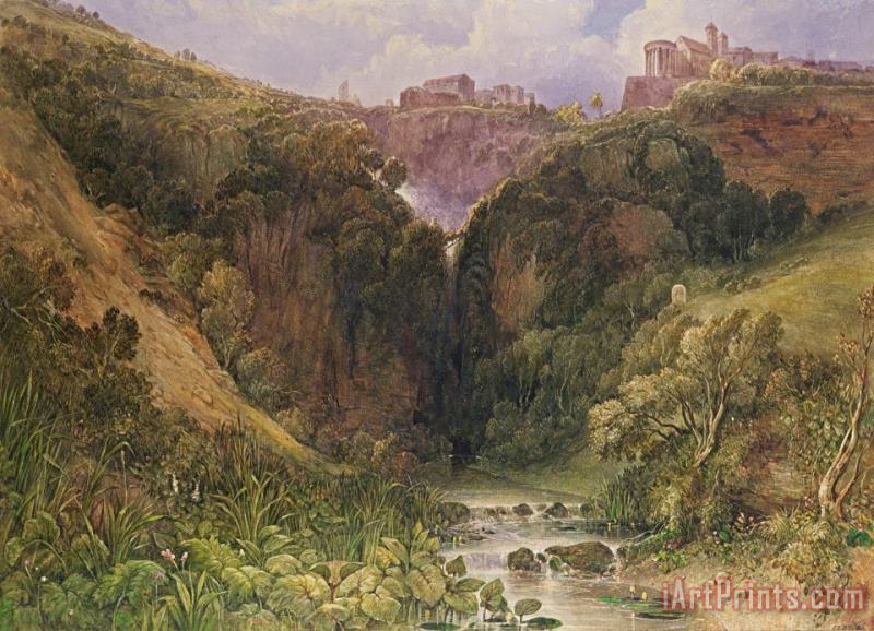 The Falls of Tivoli painting - William Wyld The Falls of Tivoli Art Print