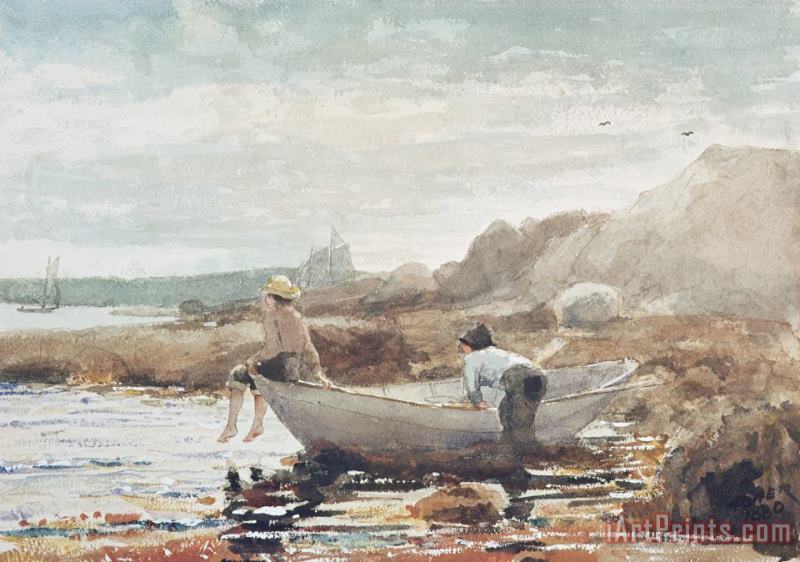 Boys on the Beach painting - Winslow Homer Boys on the Beach Art Print