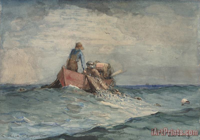 Hauling in The Nets painting - Winslow Homer Hauling in The Nets Art Print