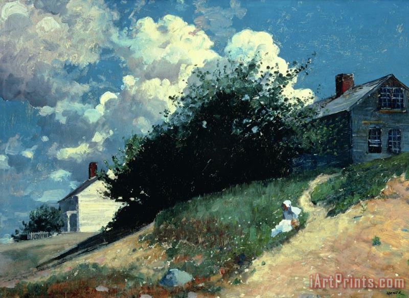 Houses on a Hill painting - Winslow Homer Houses on a Hill Art Print
