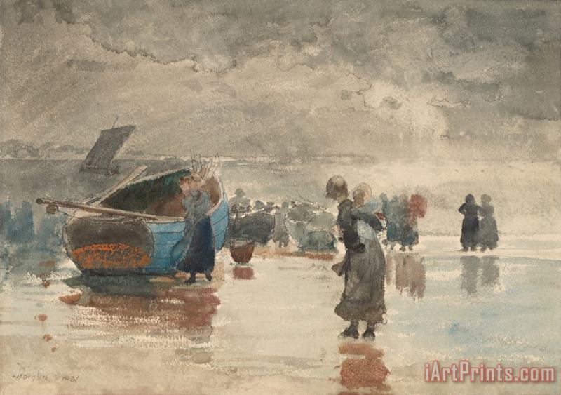 On The Sands painting - Winslow Homer On The Sands Art Print