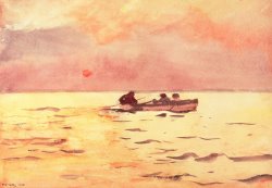 Winslow Homer Rowing Home painting