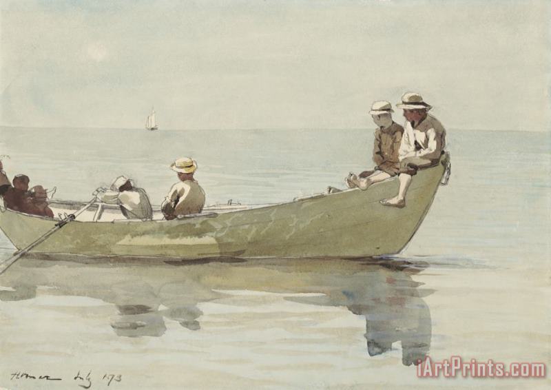 Winslow Homer Seven Boys in a Dory (detail) Art Painting