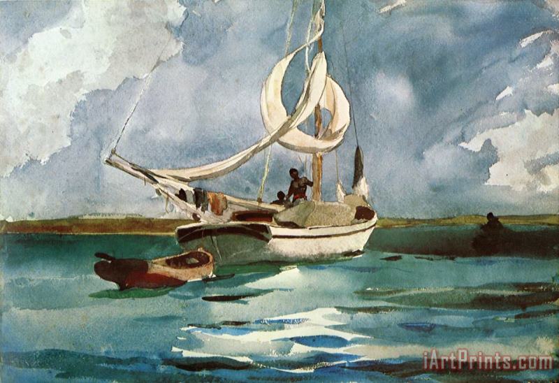 Sloop, Bermuda painting - Winslow Homer Sloop, Bermuda Art Print