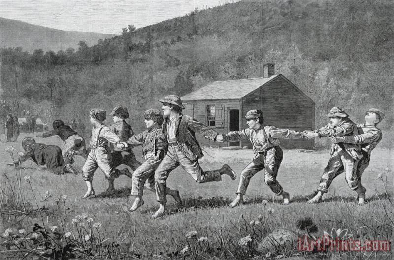 Snap The Whip, From The Harper's Weekly, September 20, 1873 painting - Winslow Homer Snap The Whip, From The Harper's Weekly, September 20, 1873 Art Print