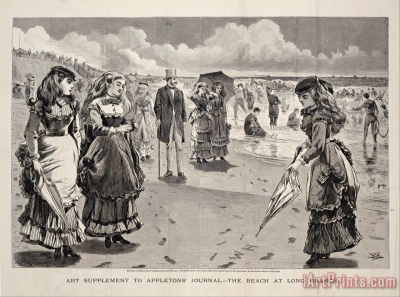 Winslow Homer The Beach at Long Branch, Published As an Art Supplement to Appleton's Journal, August 21, 1869 Art Painting