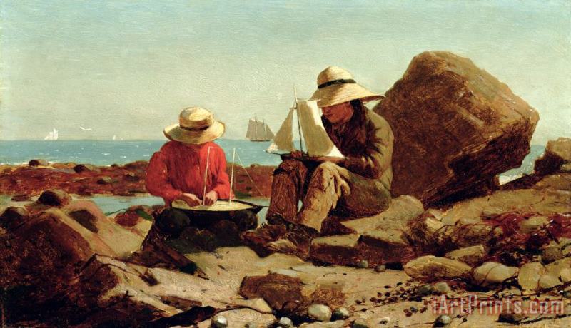 Winslow Homer The Boat Builders Art Painting