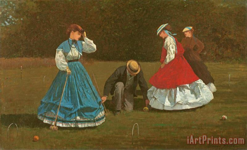 The Croquet Game painting - Winslow Homer The Croquet Game Art Print