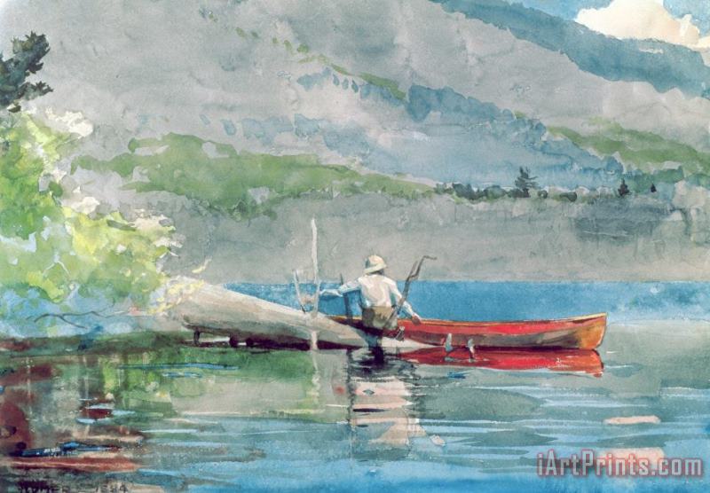 The Red Canoe painting - Winslow Homer The Red Canoe Art Print
