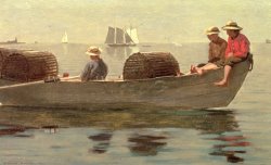 Winslow Homer Three Boys in a Dory painting