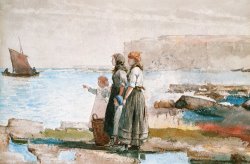 Winslow Homer Waiting for the return of the Fishing Fleets painting