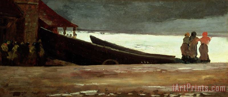 Winslow Homer Watching a Storm on the English Coast Art Painting