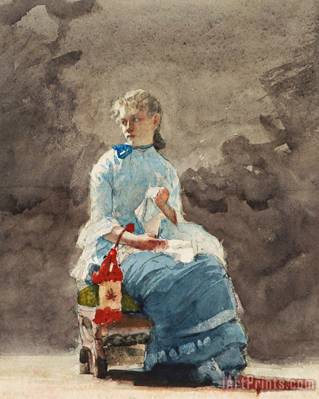 Winslow Homer Woman Sewing Art Print