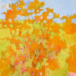 Wolf Kahn Orange, Yellow And Blue, 2005