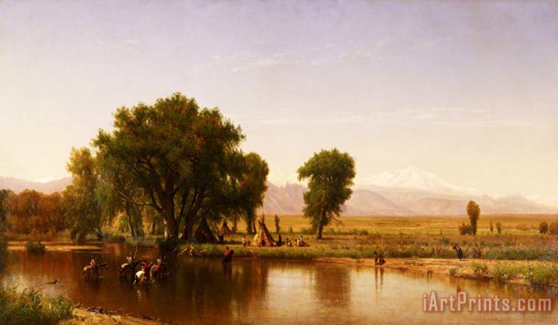 Worthington Whittredge Crossing The Ford, Platte River, Colorado Art Print