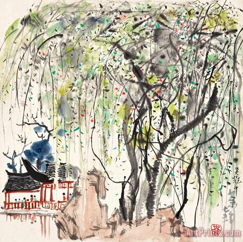 A Garden in Suzhou 蘇州園林, 1975 painting - Wu Guanzhong A Garden in Suzhou 蘇州園林, 1975 Art Print