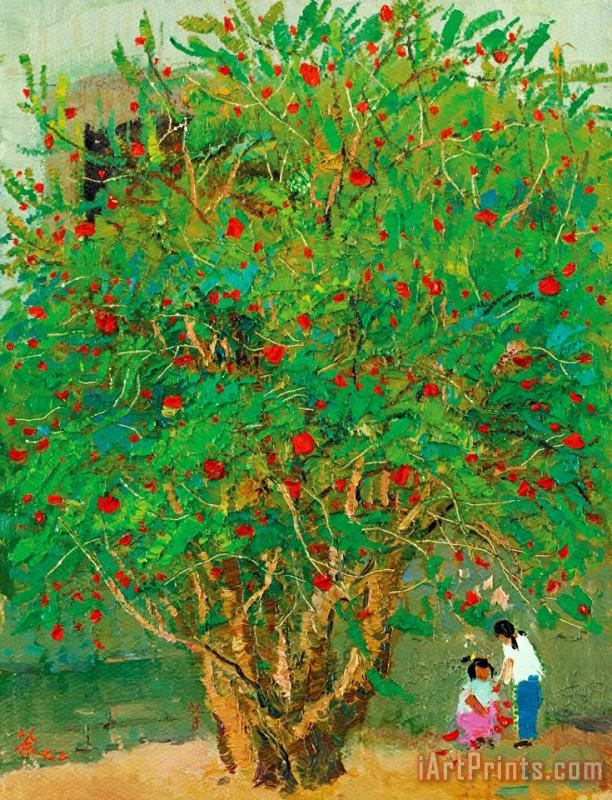 A Tree in The Li Village (ii) painting - Wu Guanzhong A Tree in The Li Village (ii) Art Print
