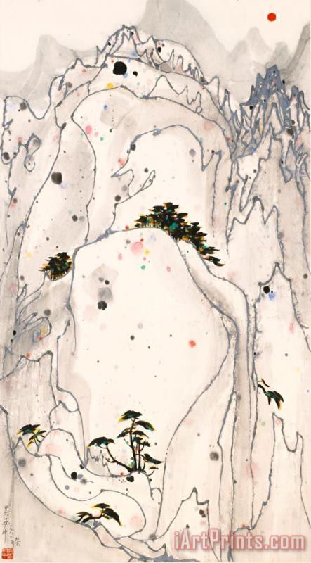 Wu Guanzhong Abstract Landscape, 1987 Art Print