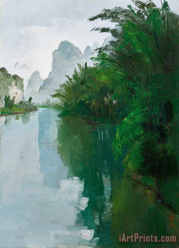Wu Guanzhong Bamboo Forest of The Lijiang River 灕江竹林, 1977 Art Print
